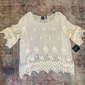 Bohemian Crochet and Lace Tunic- Size Petite Small
